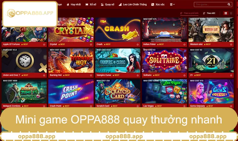 Mini game OPPA888 quay thưởng nhanh